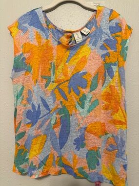 Joie Multicolor Floral Tank Top - Orange, Blue, Green, Pink
